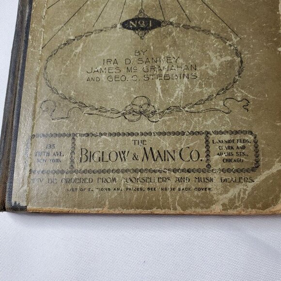 Sacred Songs No. 1 By Ira D. Sankey James McGranahan Geo. C. Stebbins 1896 Hymna - Picture 9 of 10